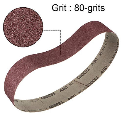 uxcell 2 x 27 Inch Sanding Belt 80 Grit Sand Belts for Belt Sander 5pcs - style: 80 Grit