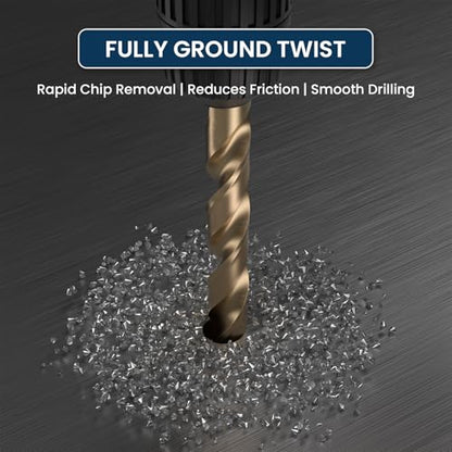 LU&MN M35 Jobber Drill Bits, 1/8", 10 Pcs - size: 1/8 in