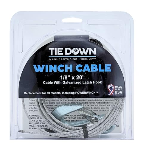 Tie Down Engineering 59380 Winch Cable 1/8" X 20' - size: 1/8 in x 20 ft
