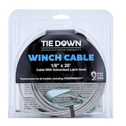 Tie Down Engineering 59380 Winch Cable 1/8" X 20' - size: 1/8 in x 20 ft