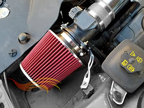 Rtunes Racing 2.5-Inch 63.5mm Washable Dry Clamp-On Cone Air Filter, Red - size: Standard 2.5"
