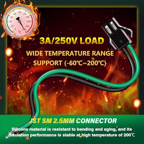 20 Pieces JST SM 2.5mm 2 Pin 20AWG Flexible Silicone Connector Kit - size: 2-Pin, style: JST-SM-M