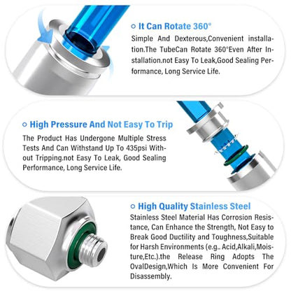 TAILONZ PNEUMATIC 304 Stainless Steel Male Elbow 4MM Tube OD x M5 Thread Push to Connect Fittings PL4-M5 (Pack of 5) - size: 4mm OD M5
