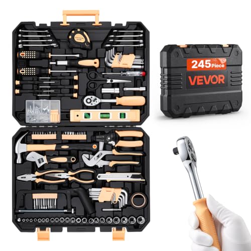 VEVOR 245-Piece Tool Kit, General Home and Auto Repair Tool Set - size: 245-PCS