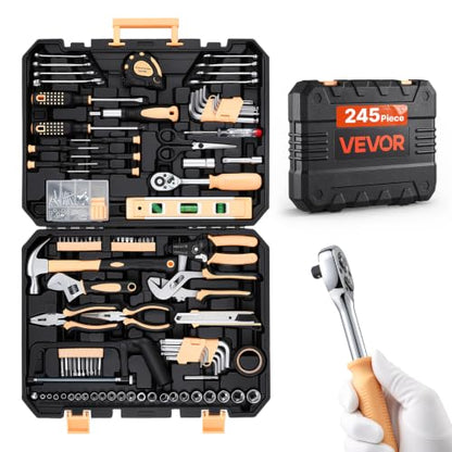 VEVOR 245-Piece Tool Kit, General Home and Auto Repair Tool Set - size: 245-PCS