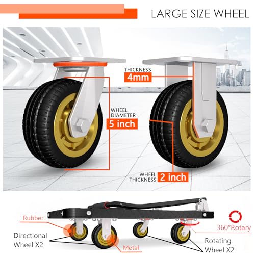 Platform Truck, Foldable Flatbed Cart Heavy Duty Push Cart Dolly