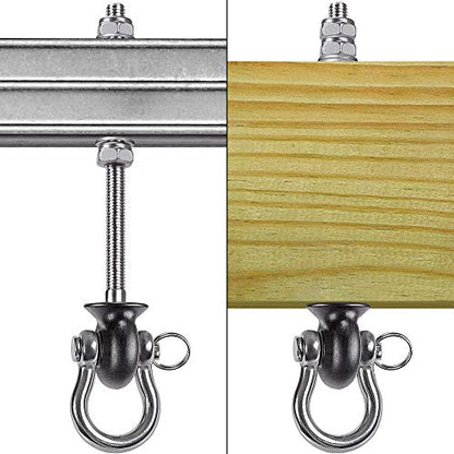 Dolibest Heavy Duty Swing Hangers, Stainless Steel 304 Swing Bolts, 180° Swing, Perfect for Playground, Porch, Yoga, Hammock Chair, Punching Bag - for Wood and Steel Beams,9.64'' (4Pack) - color: Silver 9.64''-4pcs