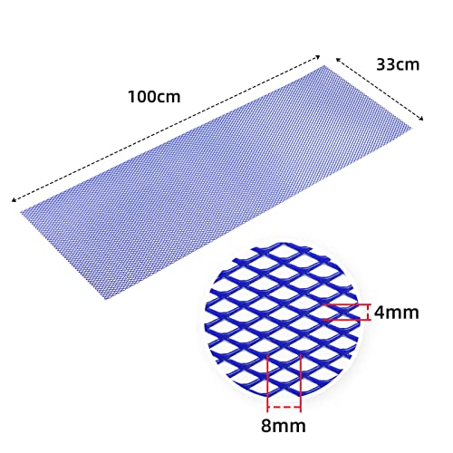 AggAuto Universal 40"x13" Car Grill Mesh 4x8mm Rhombic Hole Blue - size: 4x8mm Rhombus - Blue