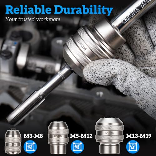 Adjustable Tap Socket Set for Ratchet Wrench 1/4" 3/8" 1/2" Drive