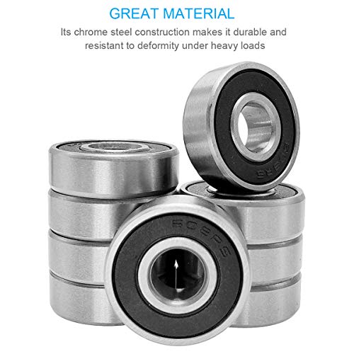 100 PCS 608-2RS Ball Bearing - Double Rubber Sealed Shielded Miniature Deep Groove Bearings for Furniture Wheel, Small Machinery, Electric Motors, Hobby Drones, 3D Printers(8mm x 22mm x 7mm)(608 2RS)