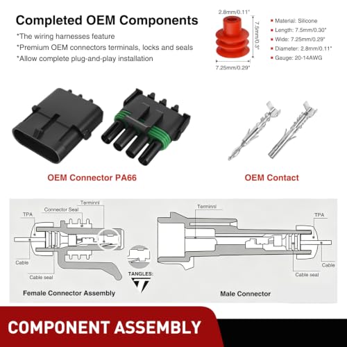 Nilight 284PCS 1 2 3 4 Pin Waterproof Automotive Electrical Connector Kit - size: 1/2/3/4Pin Spark Plug Connector 284PCS