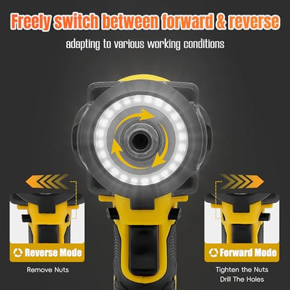 1/2" Cordless Impact Wrench 650N.m(480 Ft-lbs) Brushless Impact Gun
