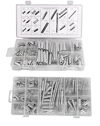 1/2 Sets Spring Assortment kit, 200pcs Heavy Steel Wire-Metal Extension Spring Replacement Kit (2)