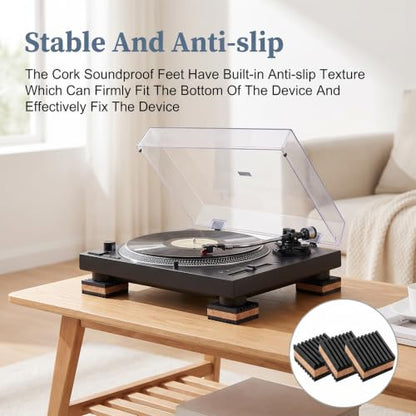 Turntable Isolation Pads Cork Soundproofing Mats
