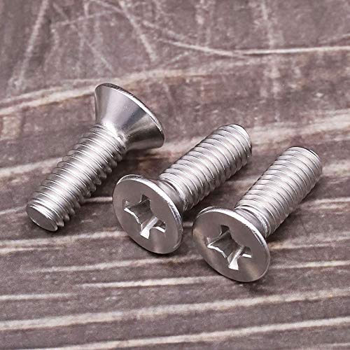 #8-32 x 5/8" Flat Countersunk Head Machine Screws, Phillips Drive, 304 Stainless Steel 18-8, Full Thread, Coarse Thread UNC, 50 PCS - size: #8-32 x 5/8"