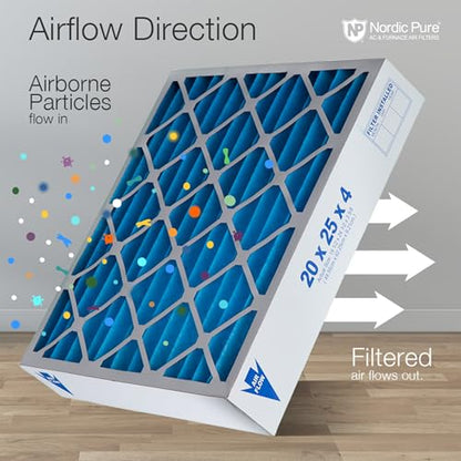 Nordic Pure 20x25x4 Pleated MERV 7 Plus Carbon Air Filters 2 Pack - style: MERV 7 + Carbon