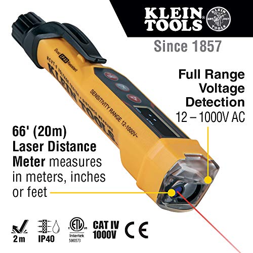 Klein Tools NCVT-6 Non-Contact Volt Tester, 12-1000V AC Pen with Integrated Laser & 50900R Conduit Lockout Wrench Set, Tighten and Loosen Locknuts in Tight Spaces