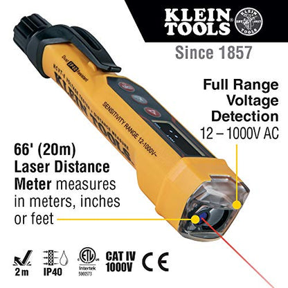 Klein Tools NCVT-6 Non-Contact Volt Tester, 12-1000V AC Pen with Integrated Laser & 50900R Conduit Lockout Wrench Set, Tighten and Loosen Locknuts in Tight Spaces