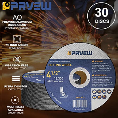 30-Pack Cut Off Wheels Cutting Discs 4 1/2 Inch for Angle Grinder - style: 4.5"x0.04"x7/8"(30-PK)