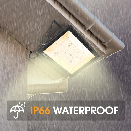 XYCN 2 Pack 50W 3000K Warm White LED Flood Light,Outside Flood Light,No Plug,7600LM Super Bright Outdoor Security Lights, IP66 Waterproof Floodlight for Yard,Playground,Garage, Garden, Lawn - size: 50W 3000K LED Flood Light 2pack