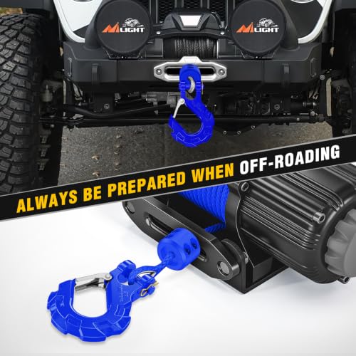 Nilight 3/8-Inch Forged Steel Winch Hook with Cable Hook Stopper - color: Blue