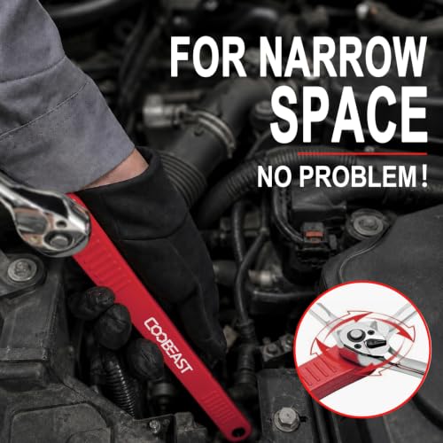 3/8 inch Pro Offset Extension Wrench Impact Wrench Extender Tool Socket Set - color: Red, size: 16.34inch