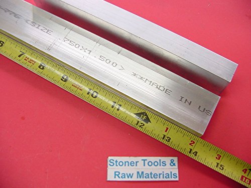 2 Pieces 3/4" X 1-1/2" Aluminum 6061 Flat BAR 14" Long .750" Solid Mill Stock