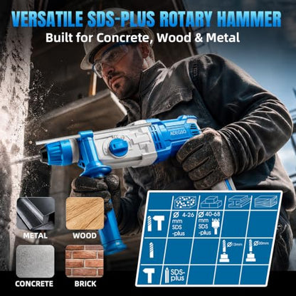 800W Rotary Hammer Drill, 1-1/8 Inch SDS-Plus Corded