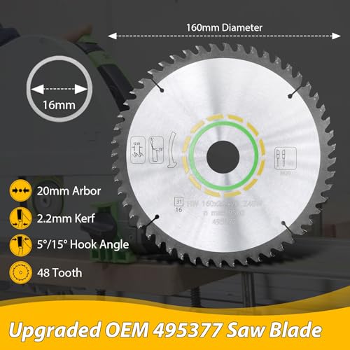 48 Tooth Track Saw Blade 495377 491952 Compatible with Festool Ts 55 Blade - style: 48T, 160x2.2x20mm