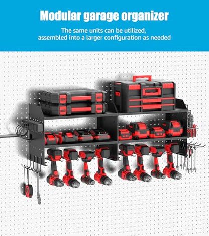 CCCEI Modular Power Tool Organizer Wall Mount with Charging, Black, 1 Pack - color: Black