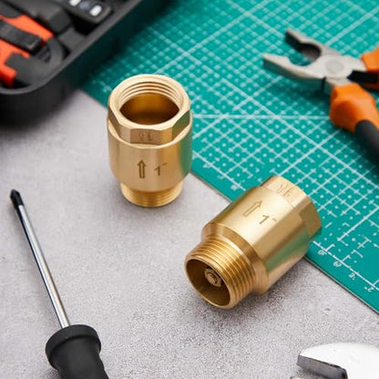 Zonon 2 Pcs 1 Inch Check Valve, One Way Spring Brass Check Valve - size: 1 Inch