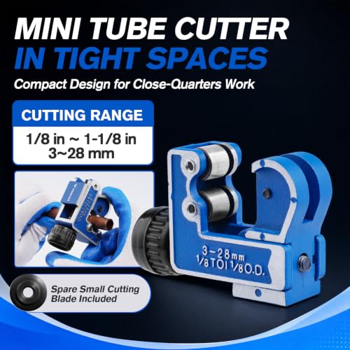 WISSCOOL Tube Cutter Set, 1/8"-2" OD Pipe Cutter Kit 6 in 1 - color: Blue, size: 6 in 1 Set