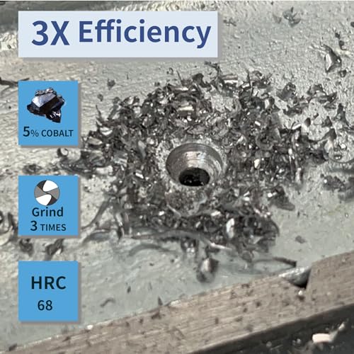 5% Cobalt Drill Bits Set (3/8" x 2PCS) for Stainless Steel and Hard Metal - size: 3/8 in (2PCS)