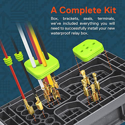 True MODS 12V Automotive Waterproof Fuse Relay Box for 5-Pin Relays - style: Box Only