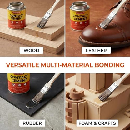 Contact Cement Adhesive 4.5 Oz, Professional Neoprene Contact Adhesive, Strong Bonding for Woodworking, Leather, Repairs and Crafts, Heat-Resistant, Quick-Drying