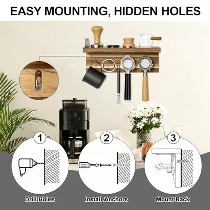 Espresso Accessories Wall Mounted Organizer Station