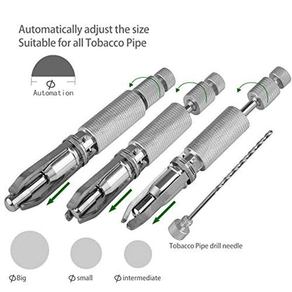 Professional Tobacco Pipe Reamer Tool Adjustable Stainless Steel Carbon Scraper Pen Drill Bit Tamper Pokers Fits Most Size