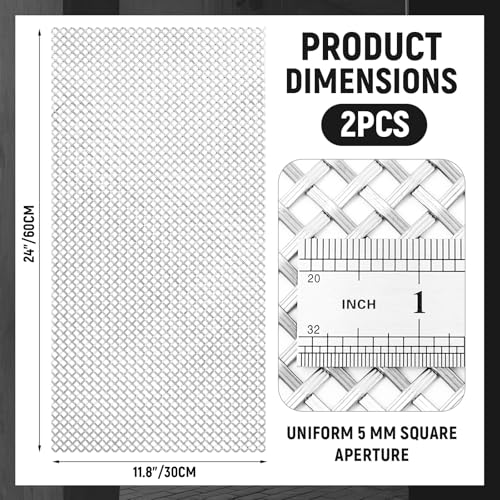 2 Pcs 304 Stainless Steel Expanded Metal Mesh Sheet 12x24 Cabinet