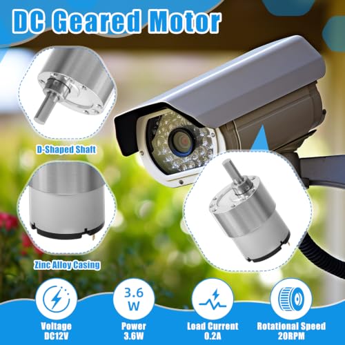 Copkim 12V DC Geared Motor Kit (20RPM Speed), JGB37-520 Motor with CCM6N PWM Controller, 6mm D-Shaft Flange and Bracket - style: 20rpm
