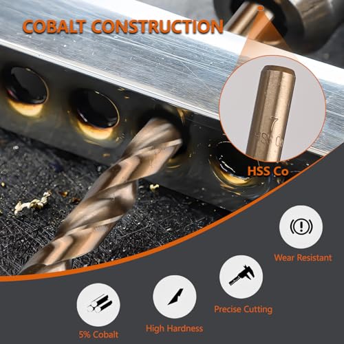 19-Piece M35 Cobalt Metric Drill Bit Set for Hard Metal, 1mm-10mm - style: 19pcs Metric 19Size