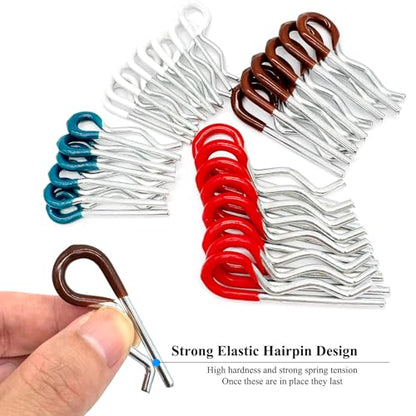 28 Pcs Hitch Pins Clip R Clips Spring Retaining Wire Hair Pins Cotter Pin Strong Spring Rubber-Coated Grip R Clip for Trailer Tractors Mower Carts Truck Pin Clip 4Sizes M3x60 M3x50 M2.5x45 M2x40 - size: Rubber 28 pcs in 4 size