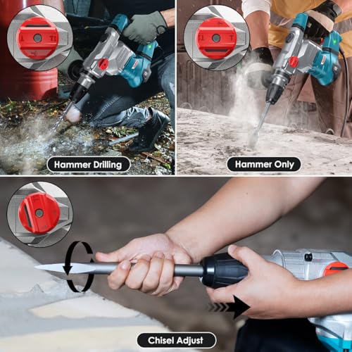 ENEACRO SDS-Max Heavy-Duty Rotary Hammer Drill, 9 Ft.lbs, 3 Functions
