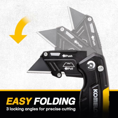 Komelon Folding Utility Knife, Includes 4 Blades