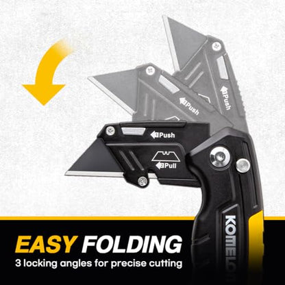 Komelon Folding Utility Knife, Includes 4 Blades