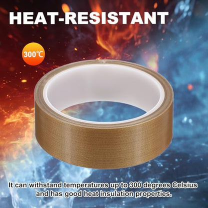 uxcell 1 Roll High Temperature PTFE Tape, 1-3/16" x 32.8ft Heat Shield Tape - size: 1-3/16" x 32.8ft x 0.25mm Thick