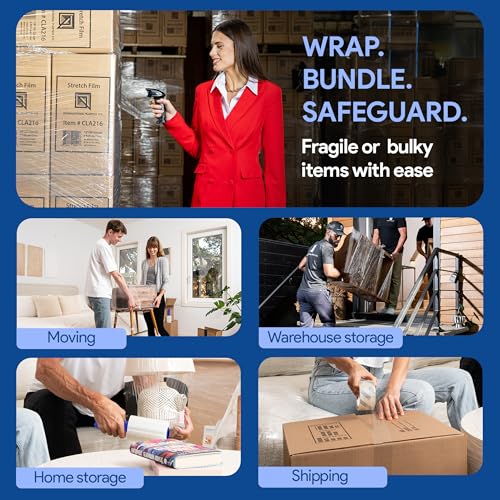International Plastics Co. 5'' Stretch Wrap with Rotating Handle for Moving - size: 1 Pack, style: 5" Spinning Handles
