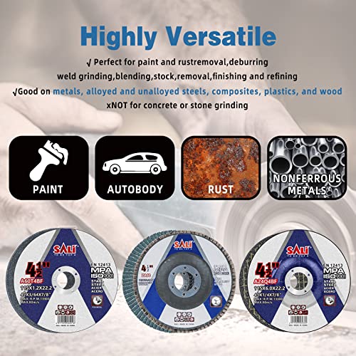 SALI 26pcs Grinding & Cutting Wheels 4.5" Set,Angle Grinder Wheel Set,20pcs Cut Off Wheels,3pcs Grinding Wheel,3pcs 4.5” Flap Discs, with 7/8" Arbor for Angle Grinder for Cutting Grinding