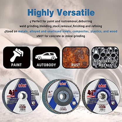 SALI 26pcs Grinding & Cutting Wheels 4.5" Set,Angle Grinder Wheel Set,20pcs Cut Off Wheels,3pcs Grinding Wheel,3pcs 4.5” Flap Discs, with 7/8" Arbor for Angle Grinder for Cutting Grinding