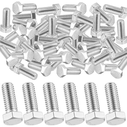 Zonon 50 Pcs 1/4-20 x 1-1/4" Hex Head Screw Bolt, Silver - color: Silver, size: 1/4-20 X 1-1/4"