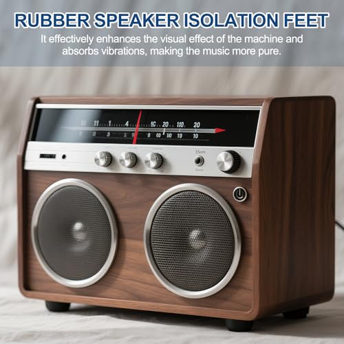 MECCANIXITY Rubber Speaker Isolation Feet,1.18"x0.39" Black Anti-Vibration Base Pad with Screws Amplifier Stand Feet Mat for Electronic Speaker Guitar HiFi Home Theater Sound System, Pack of 8 - size: 1.18"x0.39"
